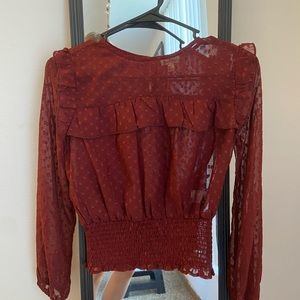 Love, fire maroon juniors top